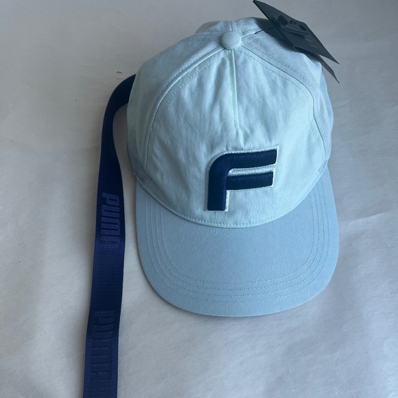 New Fenty Puma By Rihanna Embordered  F Cap Bay Mint Evening Blue Unisex Hat - Picture 6 of 14